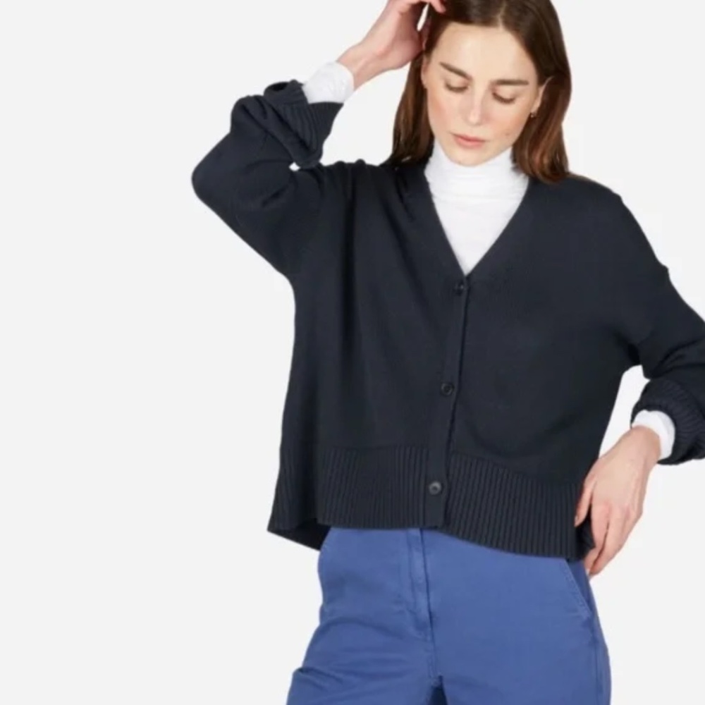 Everlane The Soft Cotton Square Cardigan Size M